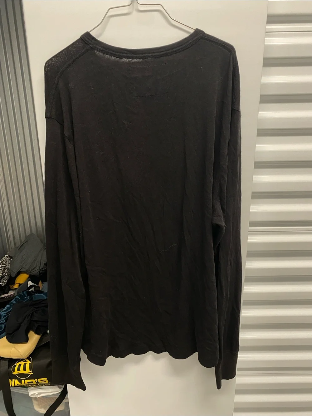 True Religion Black Long-Sleeve Tee with Gold and Red Graphic